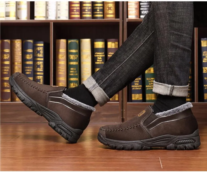 🔥50 % popust! Vernoan® zimski ortopedski čevlji-Moški udobni vodoodporni in topli snežni škornji iz kravje kože