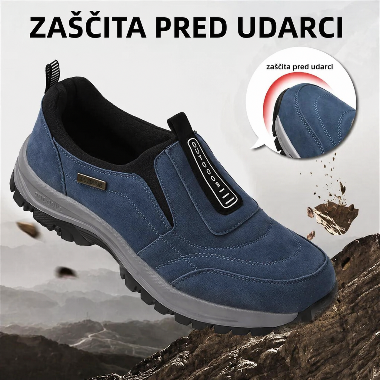 🎁 Moški ortopedski pohodni čevlji — Ročno šivan semiš 👟 Vodoodporni in nedrseči ✅ Podpora za stopalni lok — Udobna hoja.