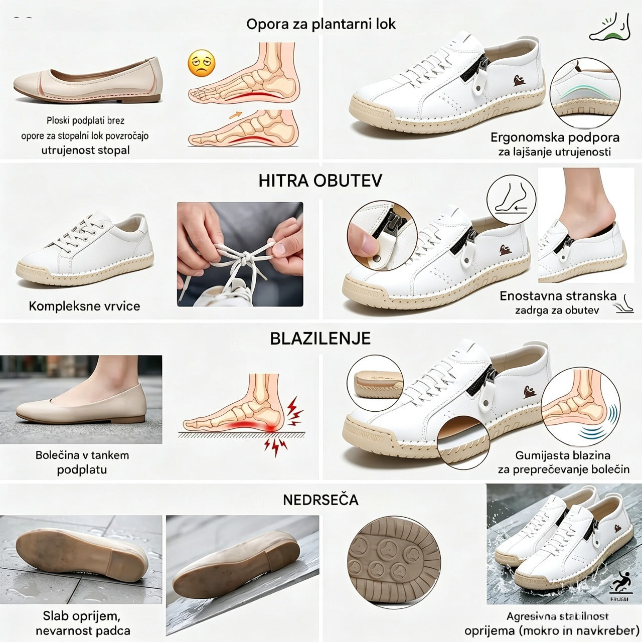🔥 Današnja posebna ponudba: 50 % popust! 🎁 Ženski usnjeni mokasini z zadrgo, udobni ergonomski čevlji, brezrokavniki za prosti čas