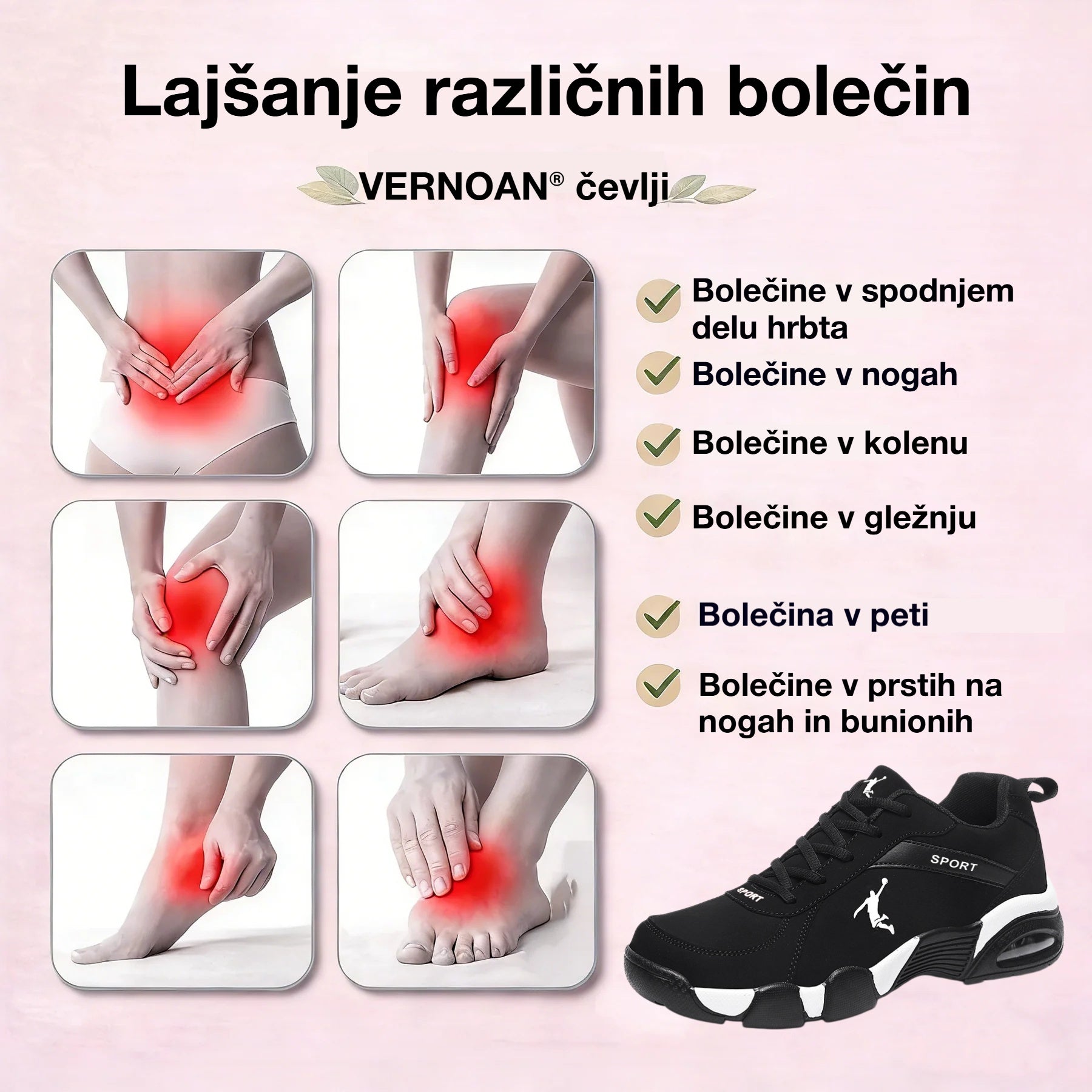 🎁Zadnji dan za izkoriščanje 50 % popusta! Ne zamudite priložnosti! ⏰Lajšajte bolečine v stopalih in fasciitis - udobni, nedrseči in zračni ortopedski čevlji