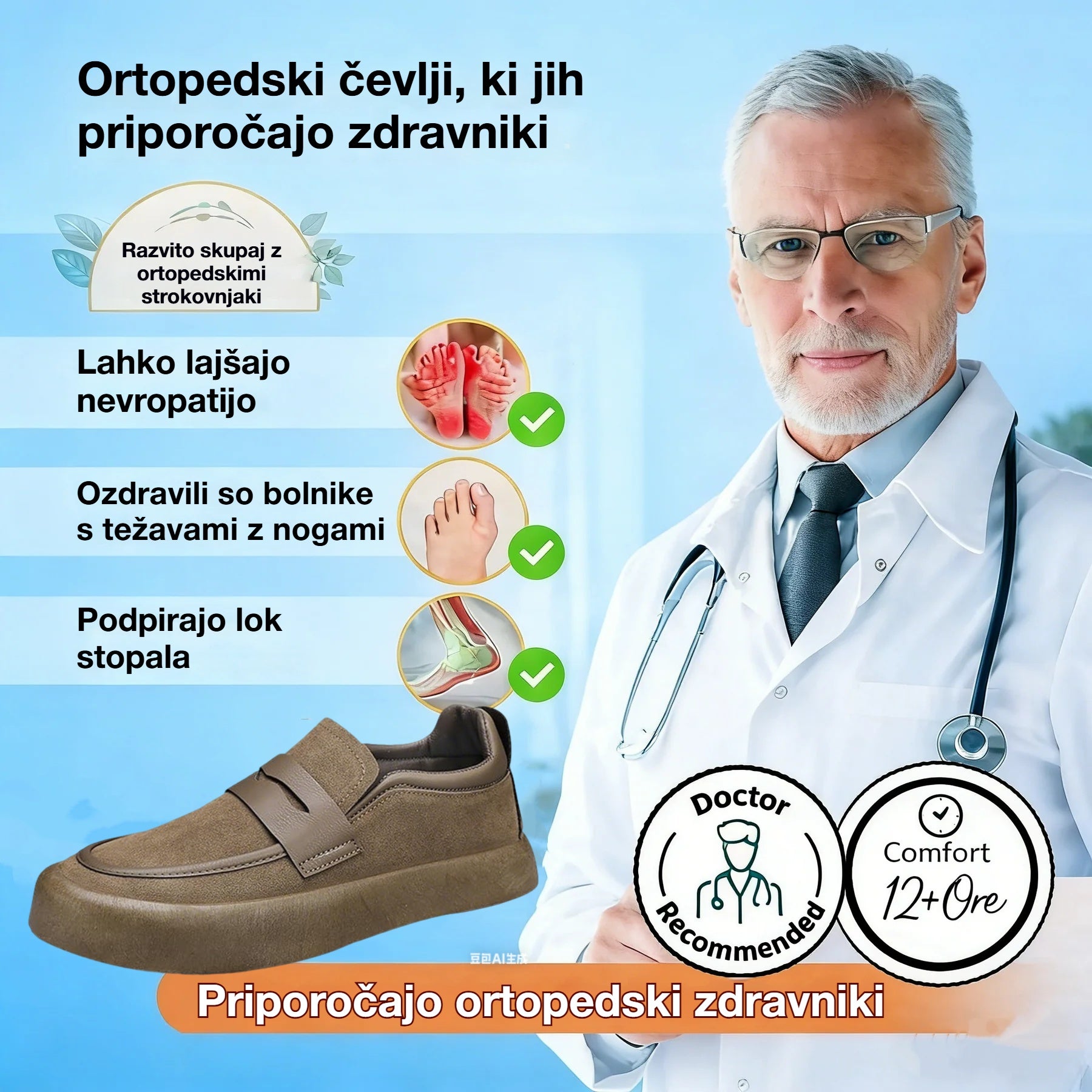 (🔥Časovno omejen 50 % popust – Ne zamudite!) Ortopedski čevlji Vernoan® – 👞 – Trpežni, nedrseči in vodoodporni. Zagotavljajo oporo stopalnemu loku in lajšajo bolečine; najboljša izbira za moške.