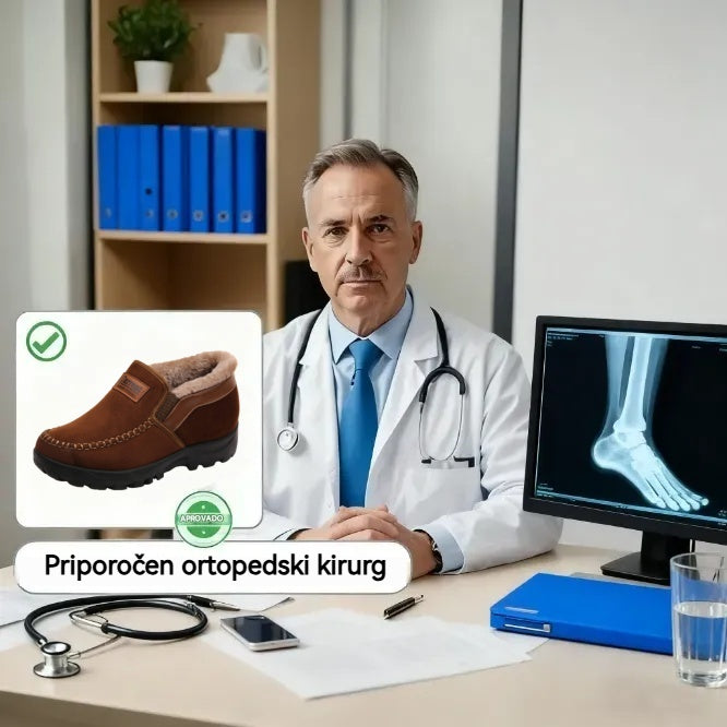 🔥50 % popust! Vernoan® zimski ortopedski čevlji-Moški udobni vodoodporni in topli snežni škornji iz kravje kože