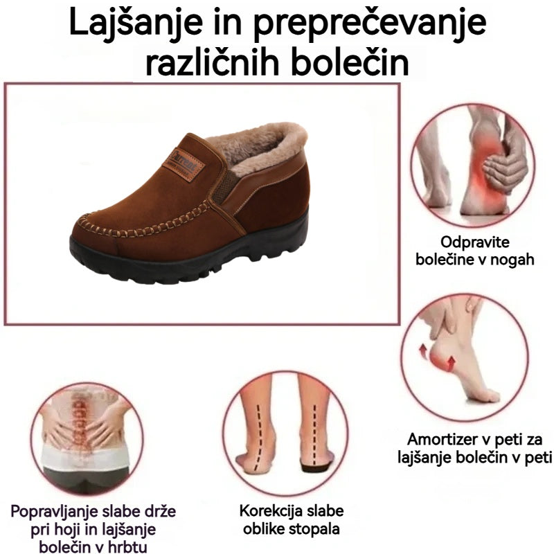 🔥50 % popust! Vernoan® zimski ortopedski čevlji-Moški udobni vodoodporni in topli snežni škornji iz kravje kože