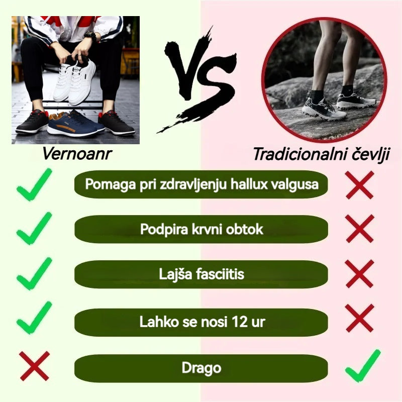 Vernoan® – Ergonomsko oblikovani medicinski ortopedski čevlji, ki lajšajo bolečine v hrbtu, sklepih in nogah.