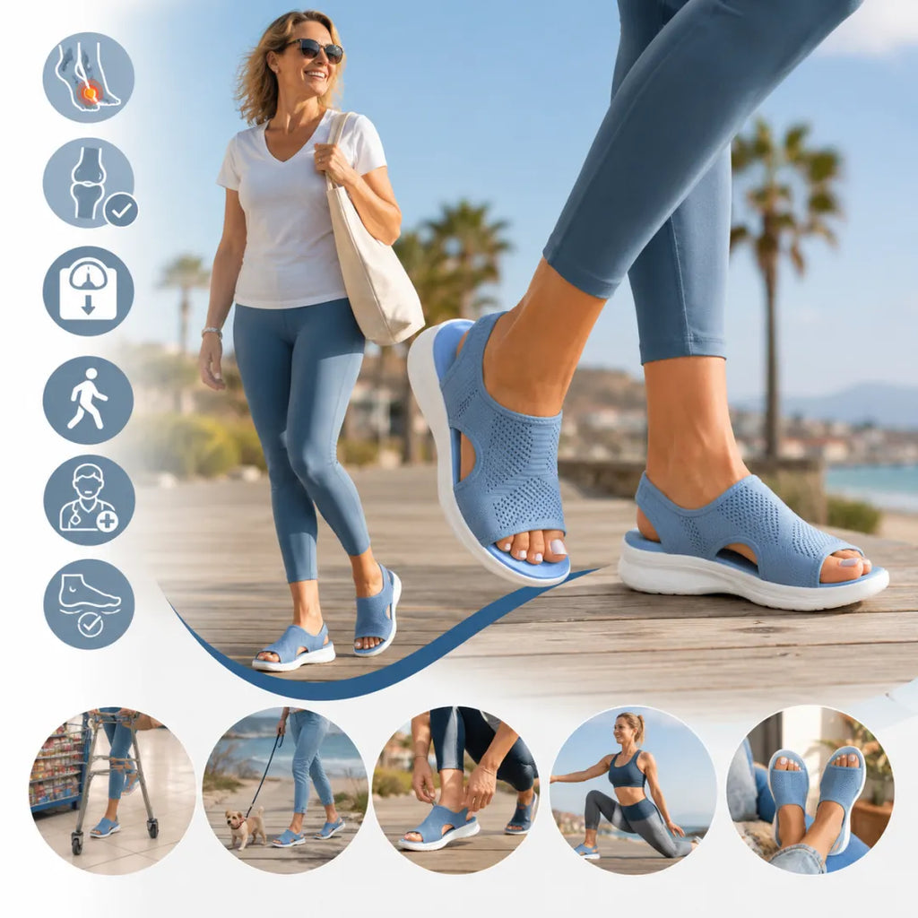 ⏰ Samo danes -50%!  👡 Udobni sandali z oporo za stopalni lok 🦶 Ergonomska zasnova za celodnevno udobje pri hoji ✅