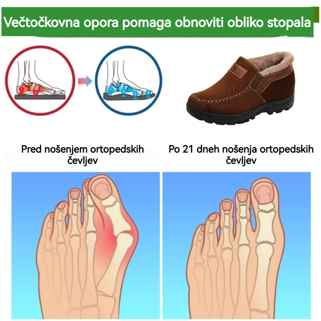 🔥50 % popust! Vernoan® zimski ortopedski čevlji-Moški udobni vodoodporni in topli snežni škornji iz kravje kože