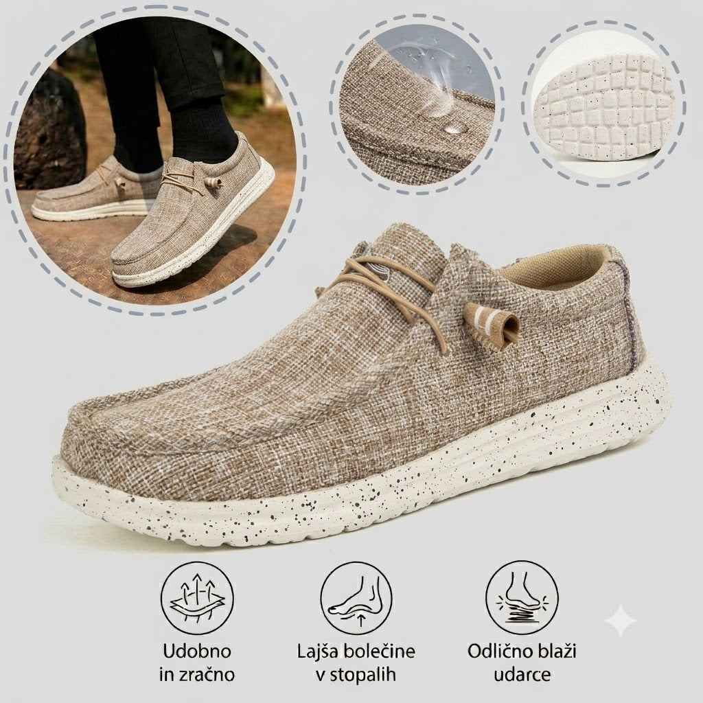🎉 Omejena časovna ponudba! 👞 Moški poletni casual čevlji | Izjemno lahki in zračni ✅ Enostavno obuvanje ✅ Mehak nedrseč podplat 🚶 Podpora stopalnemu loku za udobno hojo ves dan