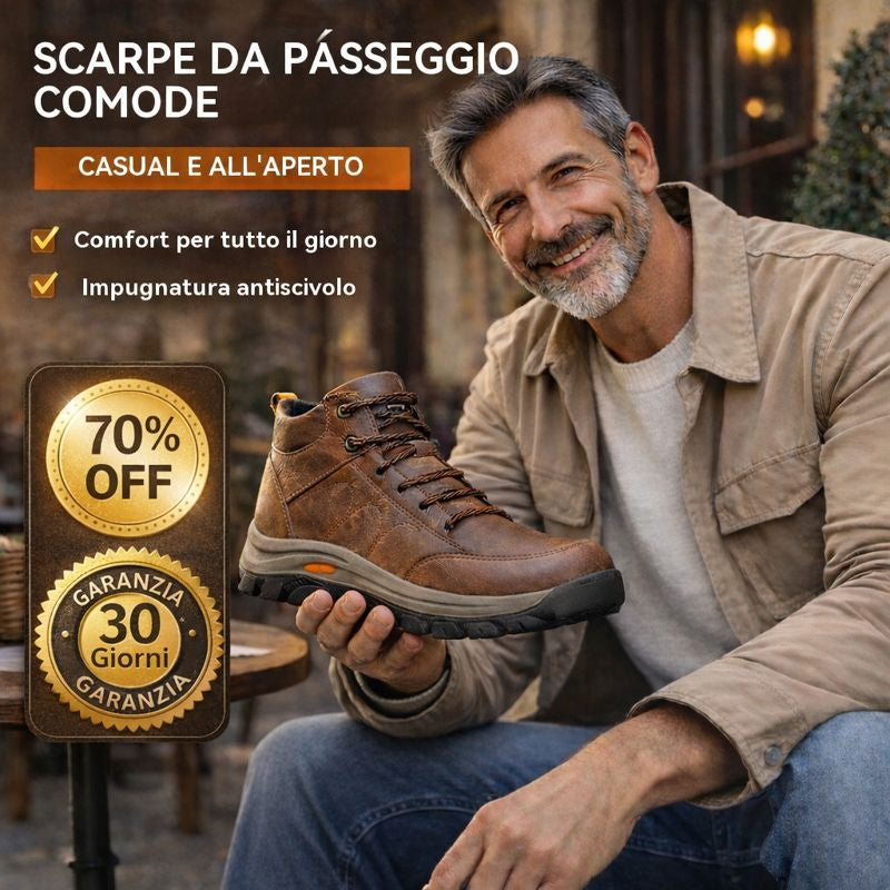 🔥 Scarpe ortopediche in pelle italiana cucite a mano con supporto per la caviglia 👣 Comode, impermeabili e antiscivolo ✓ Collezione 2026
