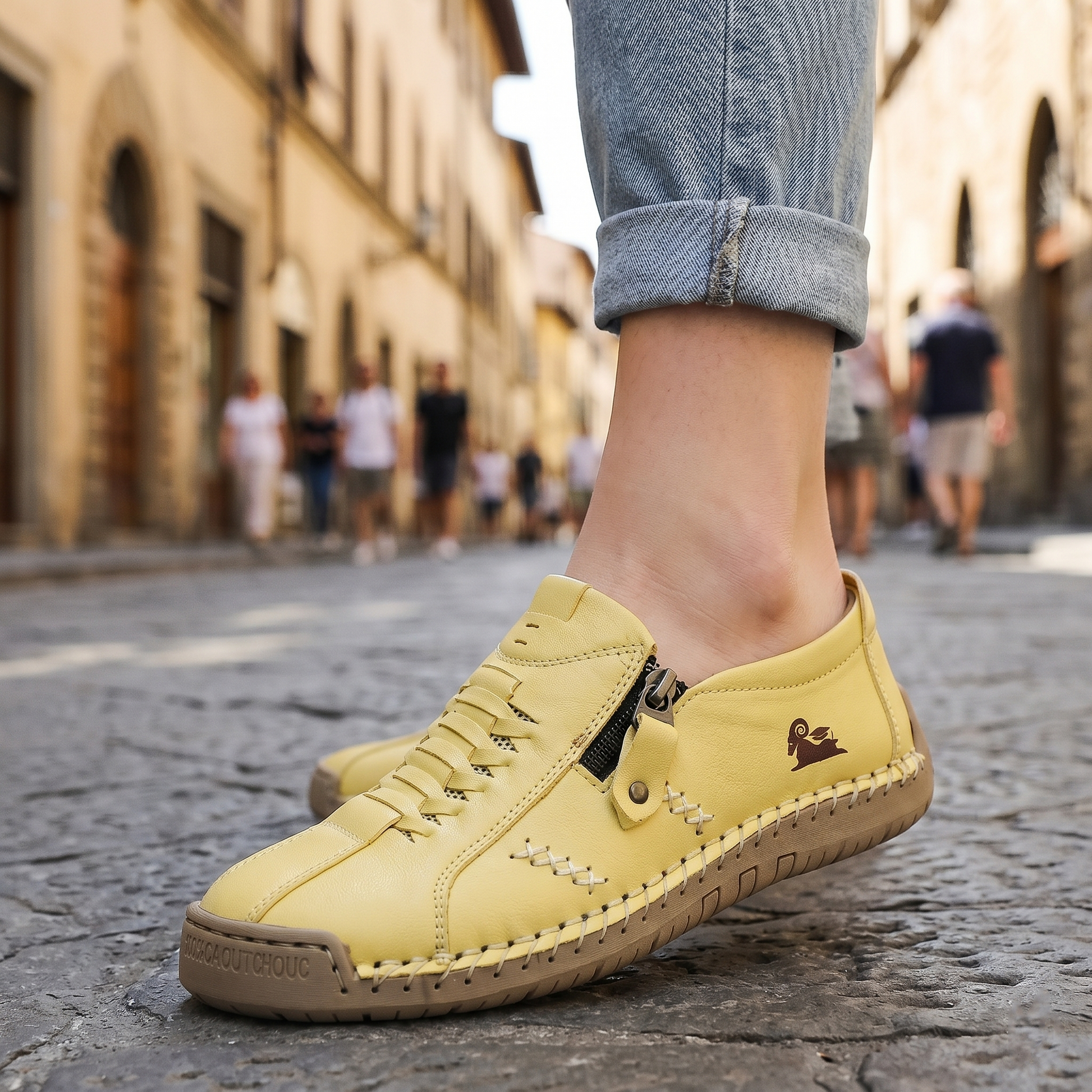 🔥 ¡Oferta especial de hoy con un 60% de descuento 🎁Mocasines de Piel con Cremallera para Mujer, Zapatos Cómodos Ergonómicos, Calzado Casual para Caminar Sin Cordones