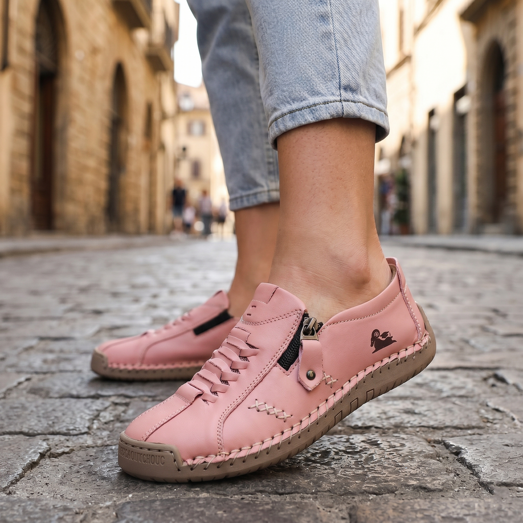 🔥 ¡Oferta especial de hoy con un 60% de descuento 🎁Mocasines de Piel con Cremallera para Mujer, Zapatos Cómodos Ergonómicos, Calzado Casual para Caminar Sin Cordones