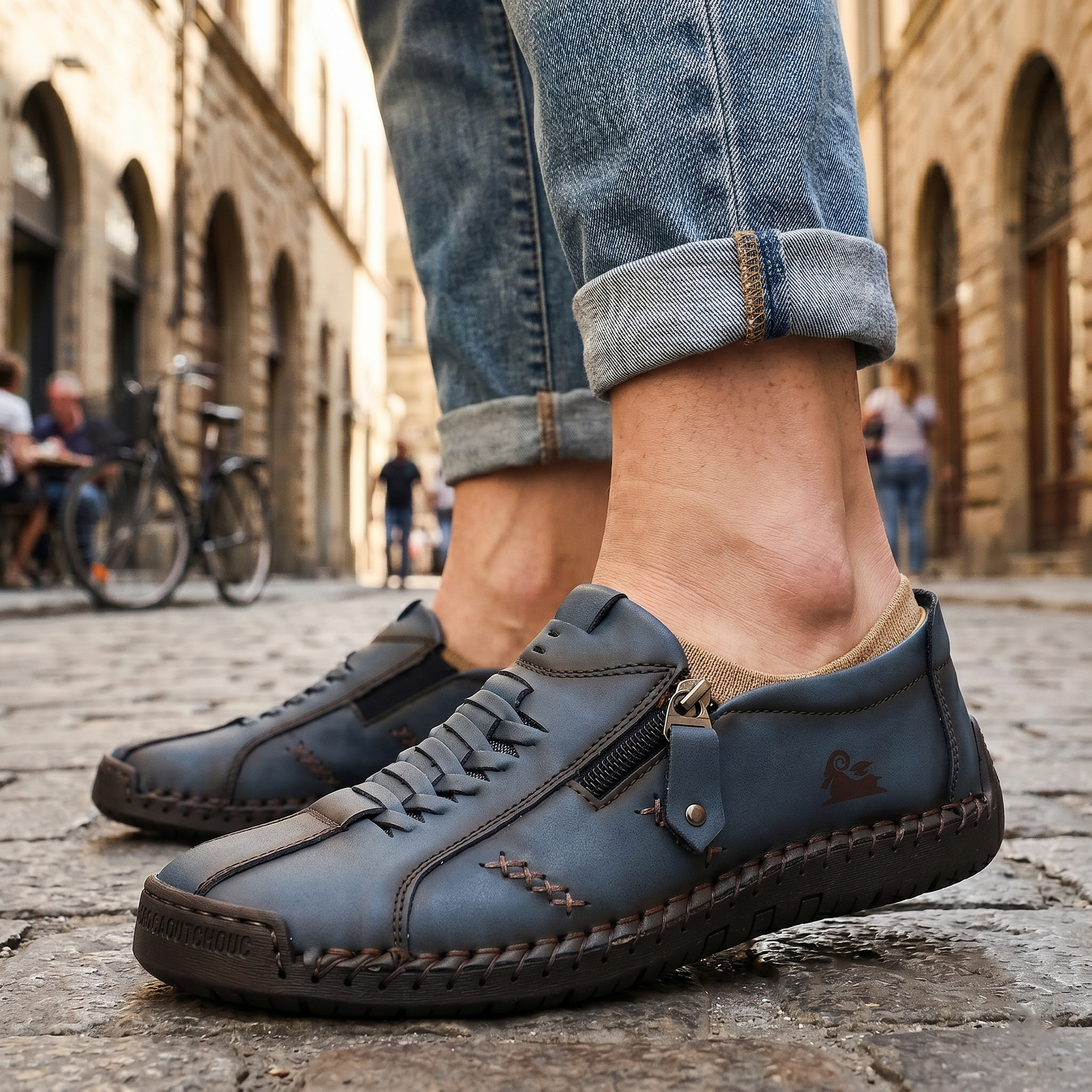 🔥 ¡Oferta especial de hoy con un 60% de descuento 🎁Mocasines de Piel con Cremallera para Mujer, Zapatos Cómodos Ergonómicos, Calzado Casual para Caminar Sin Cordones