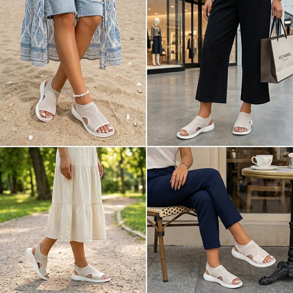 ⏰ Samo danes -50%!  👡 Udobni sandali z oporo za stopalni lok 🦶 Ergonomska zasnova za celodnevno udobje pri hoji ✅