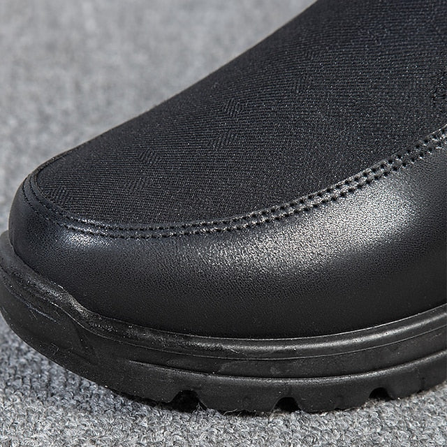 Men's Winter Fleece Waterproof Warm Non-Slip Orthopedic Shoes Snow Ankle Boots (Medical Certification)