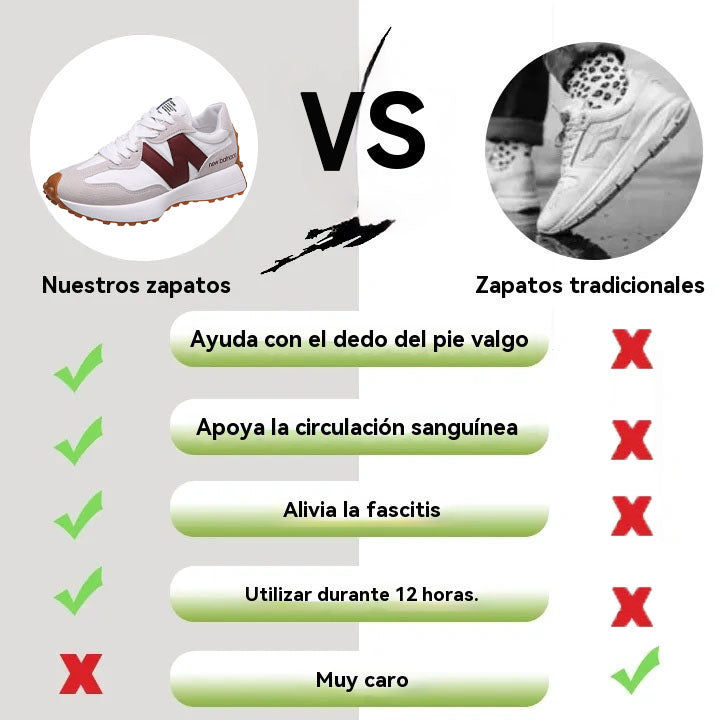 Vernoan® | Zapatos casuales | Con un diseño de punta ancha para reducir la presión en las plantas de los pies.