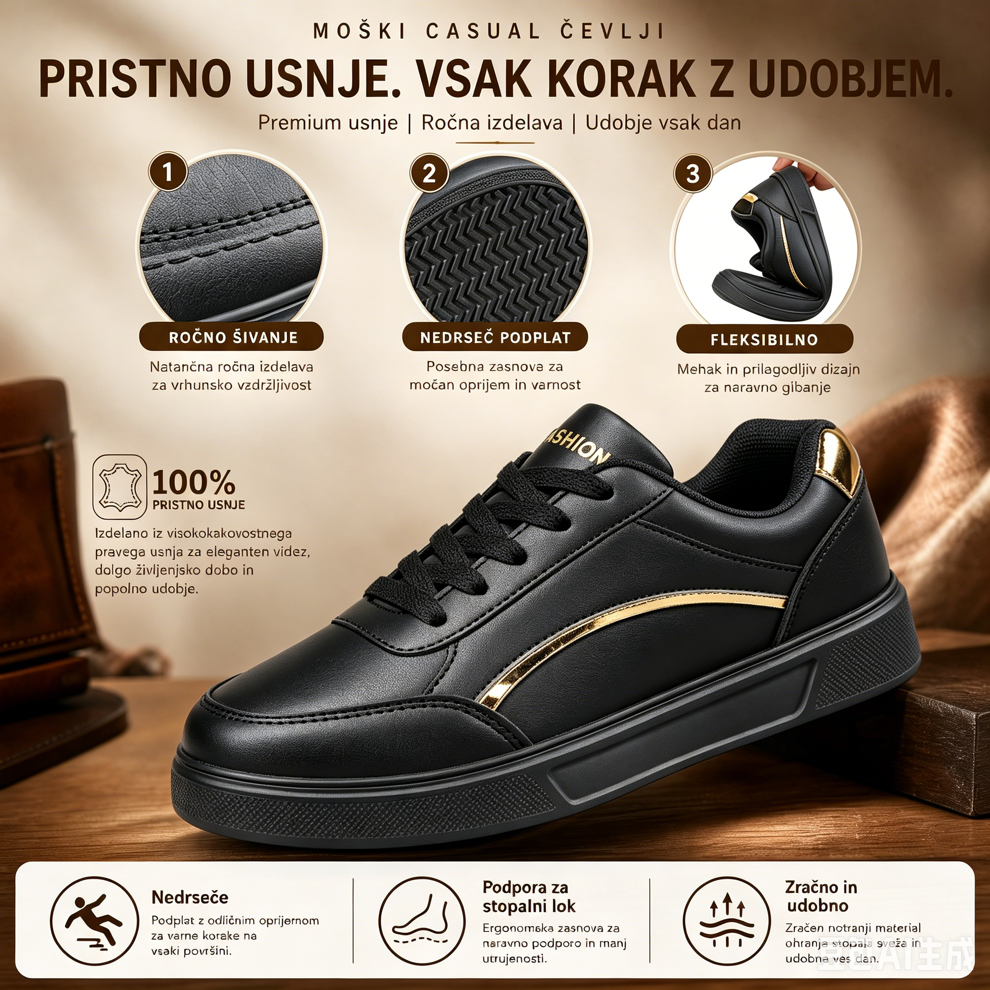 🎁Poslední den s 50% slevou! | Prémiové ergonomické boty z pravé kůže 👞 Protiskluzové a voděodolné ✅ Podpora klenby, unisex