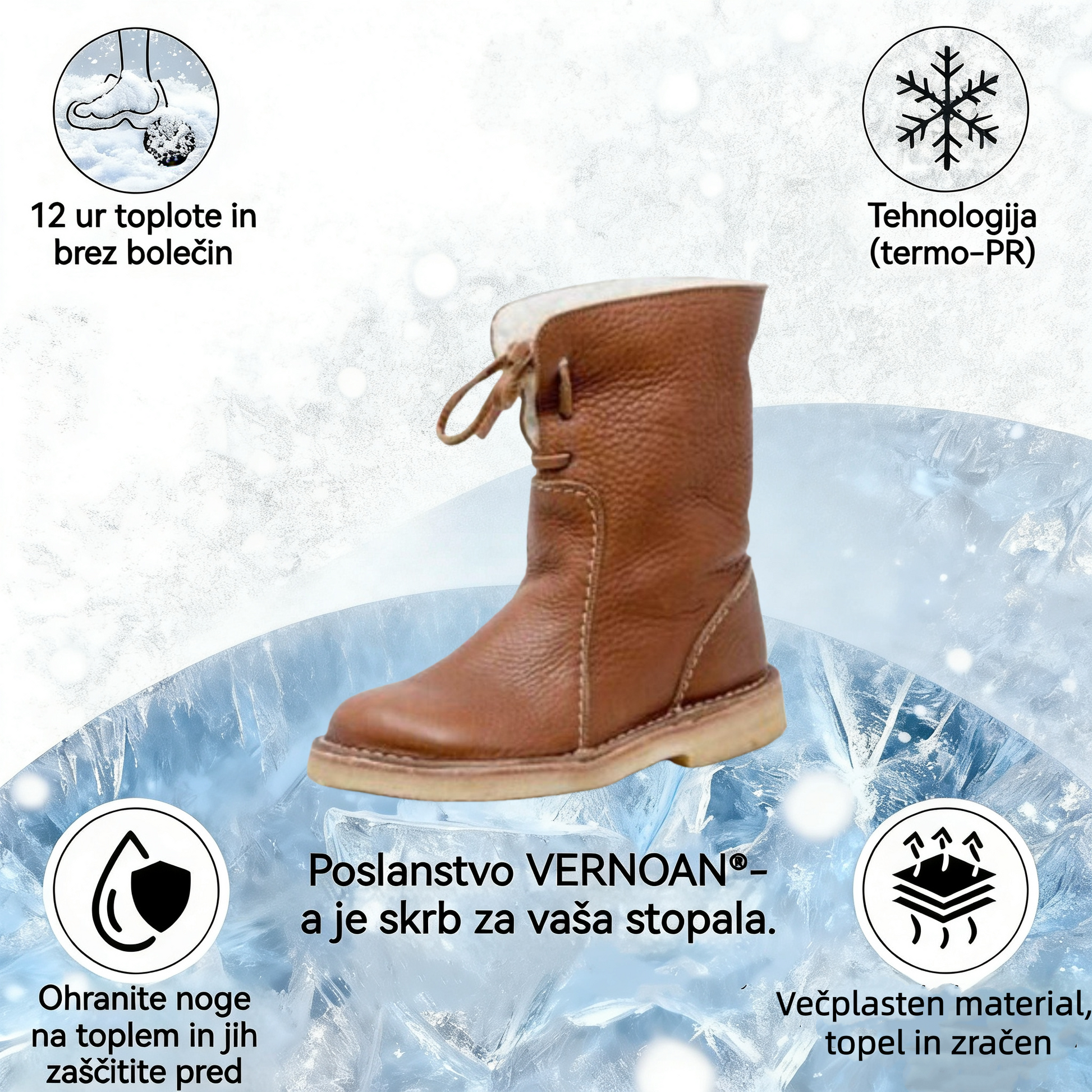 VERNOAN® nedrseči in topli zimski škornji | Ergonomsko oblikovani ortopedski čevlji, ki lajšajo bolečine v hrbtu, nogah in sklepih.