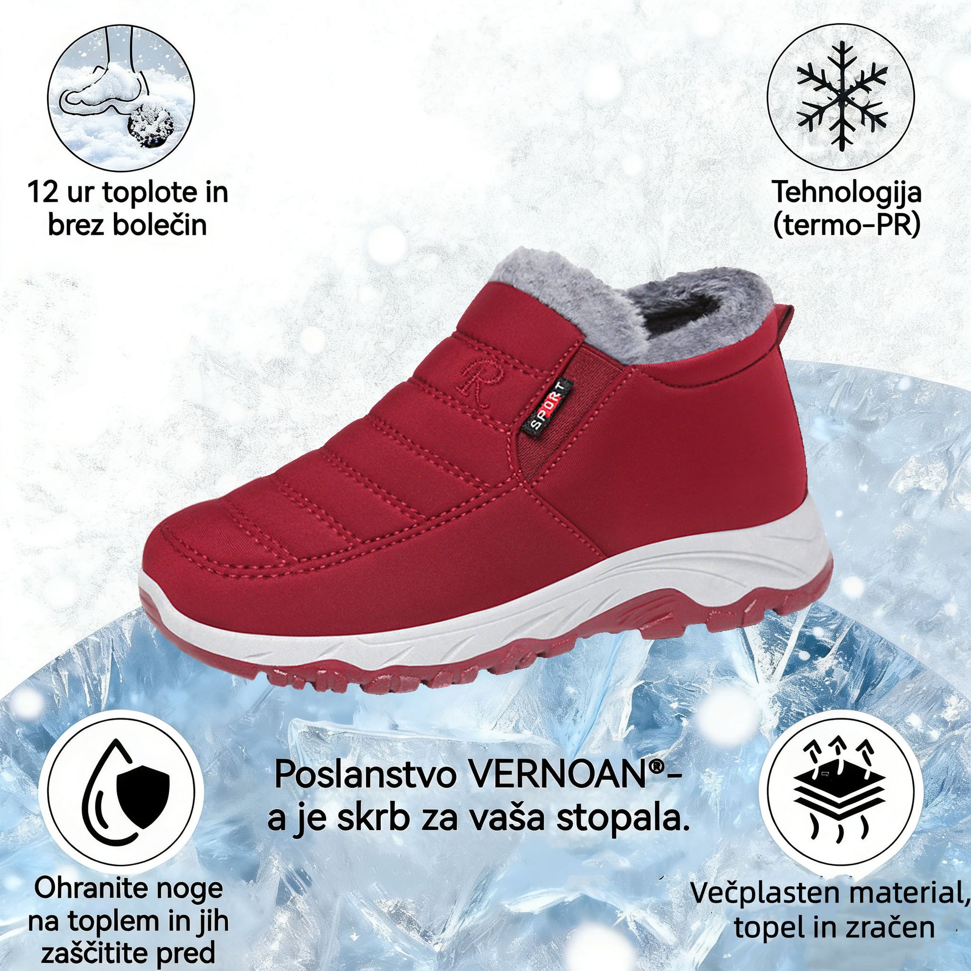 Vernoan® - Ergonomsko oblikovani zimski ortopedski čevlji za lajšanje bolečin v stopalih, kolenih in hrbtu - unisex