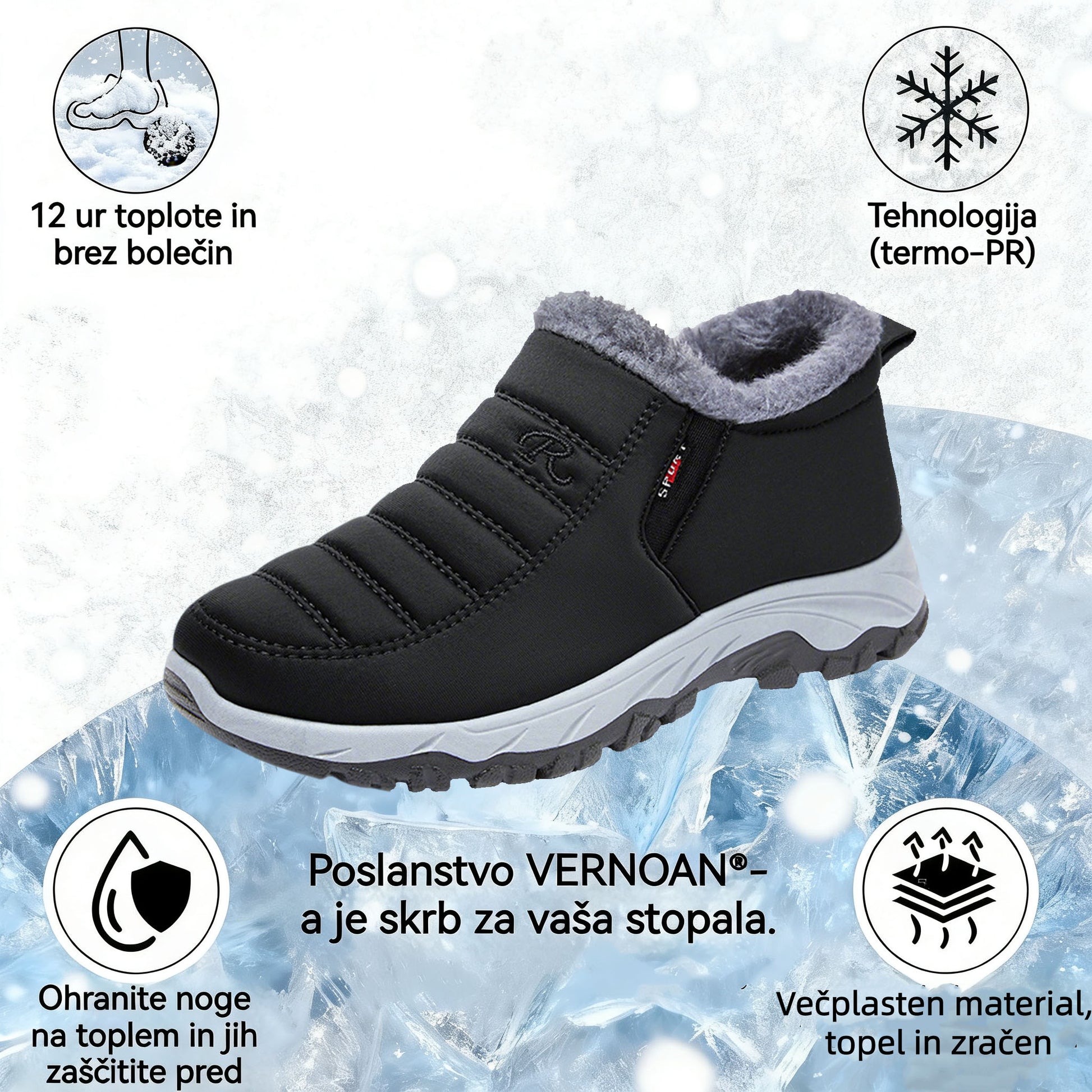 Vernoan® - Ergonomsko oblikovani zimski ortopedski čevlji za lajšanje bolečin v stopalih, kolenih in hrbtu - unisex