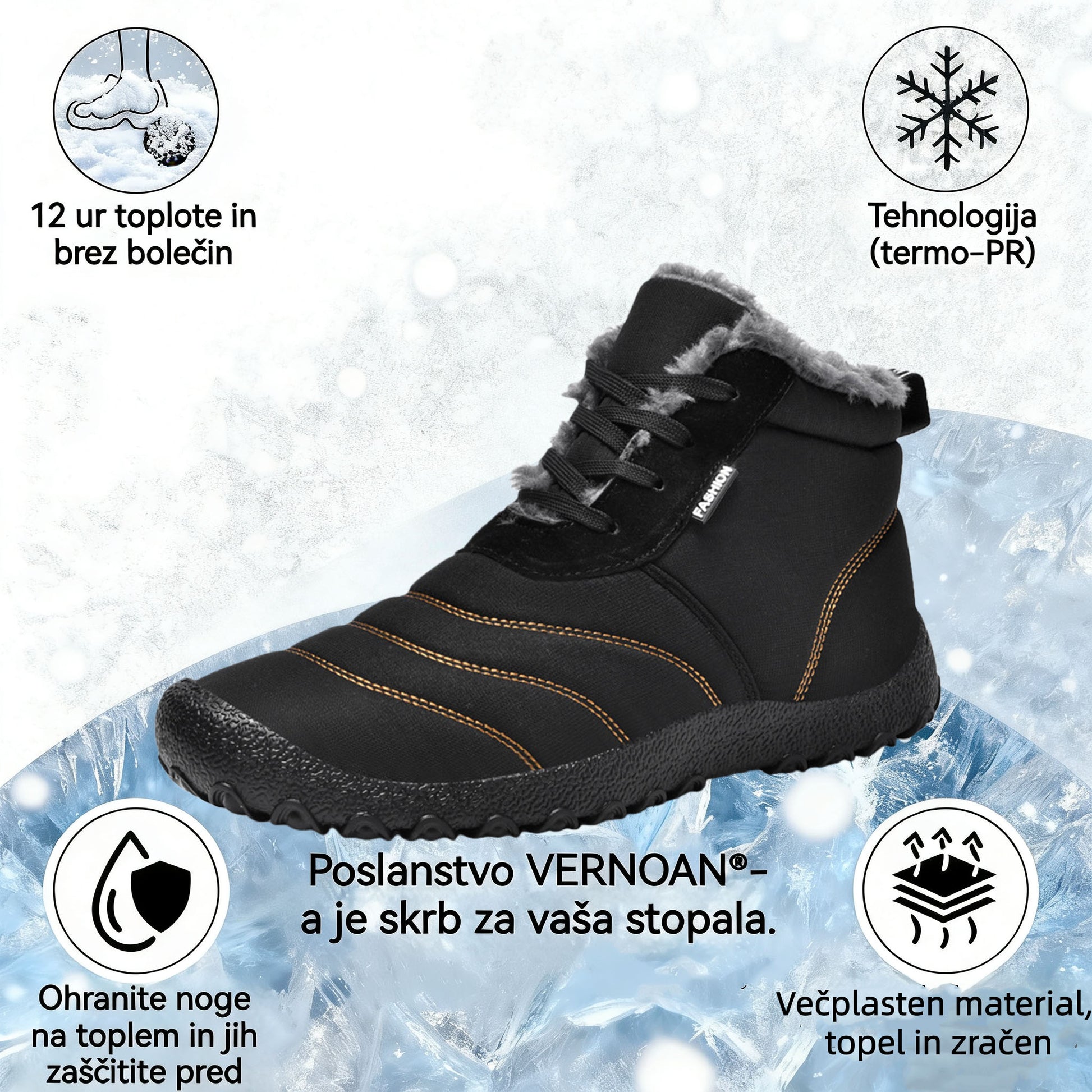 VERNOAN® - Ergonomsko oblikovani zimski ortopedski čevlji, ki lajšajo bolečine v stopalih, kolenih in hrbtu - unisex