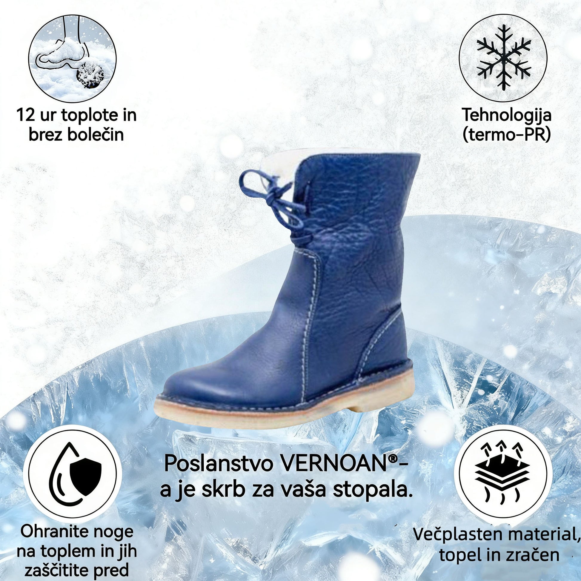 VERNOAN® nedrseči in topli zimski škornji | Ergonomsko oblikovani ortopedski čevlji, ki lajšajo bolečine v hrbtu, nogah in sklepih.