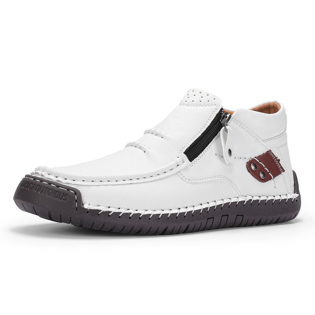 (⏰ Časovno omejena ponudba - 50 % popust) - Ročno izdelani moški gležnjarji iz vrhunskega usnja - Širok prst, podpora stopalskega loka, lahki, udobni, nedrseči in vodoodporni.