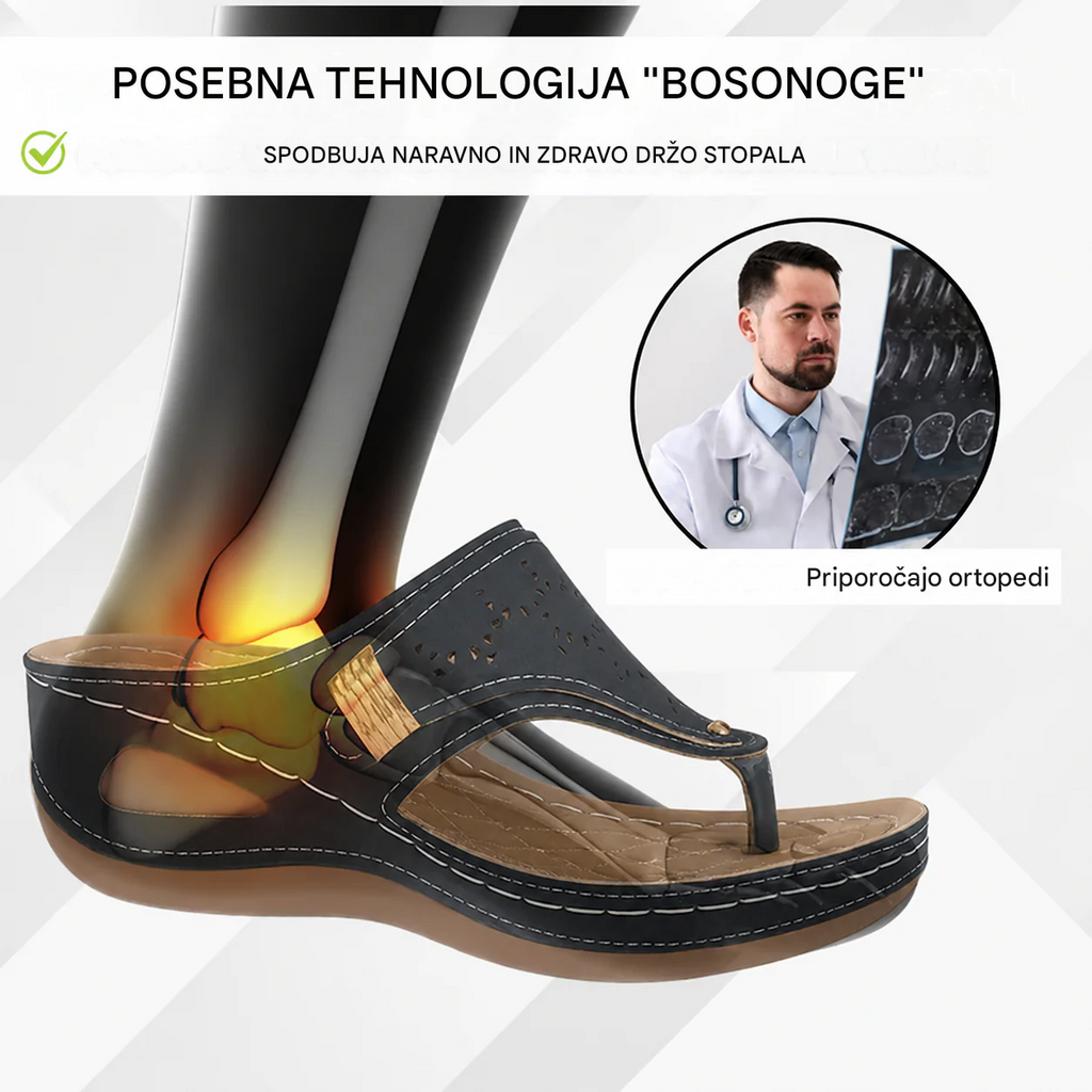 Ortopedski sandali Vernoan: ergonomski in nedrseči sandali, ki lajšajo bolečine.