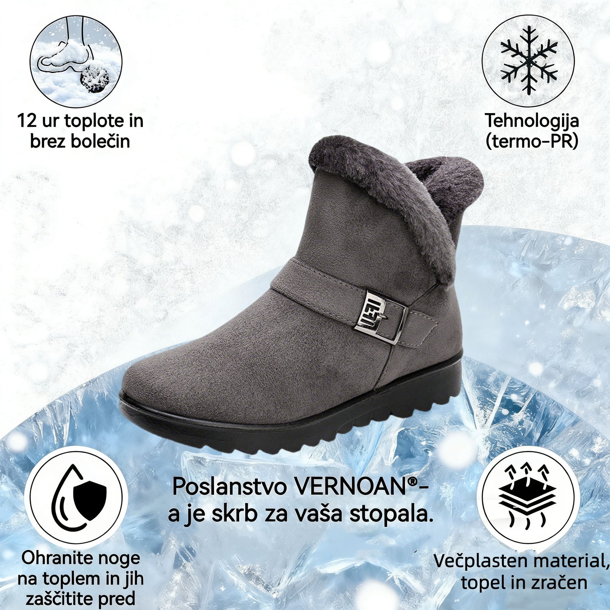 VERNOAN® nedrseči in topli zimski škornji | Ergonomsko oblikovani ortopedski čevlji, ki lajšajo bolečine v hrbtu, nogah in sklepih.