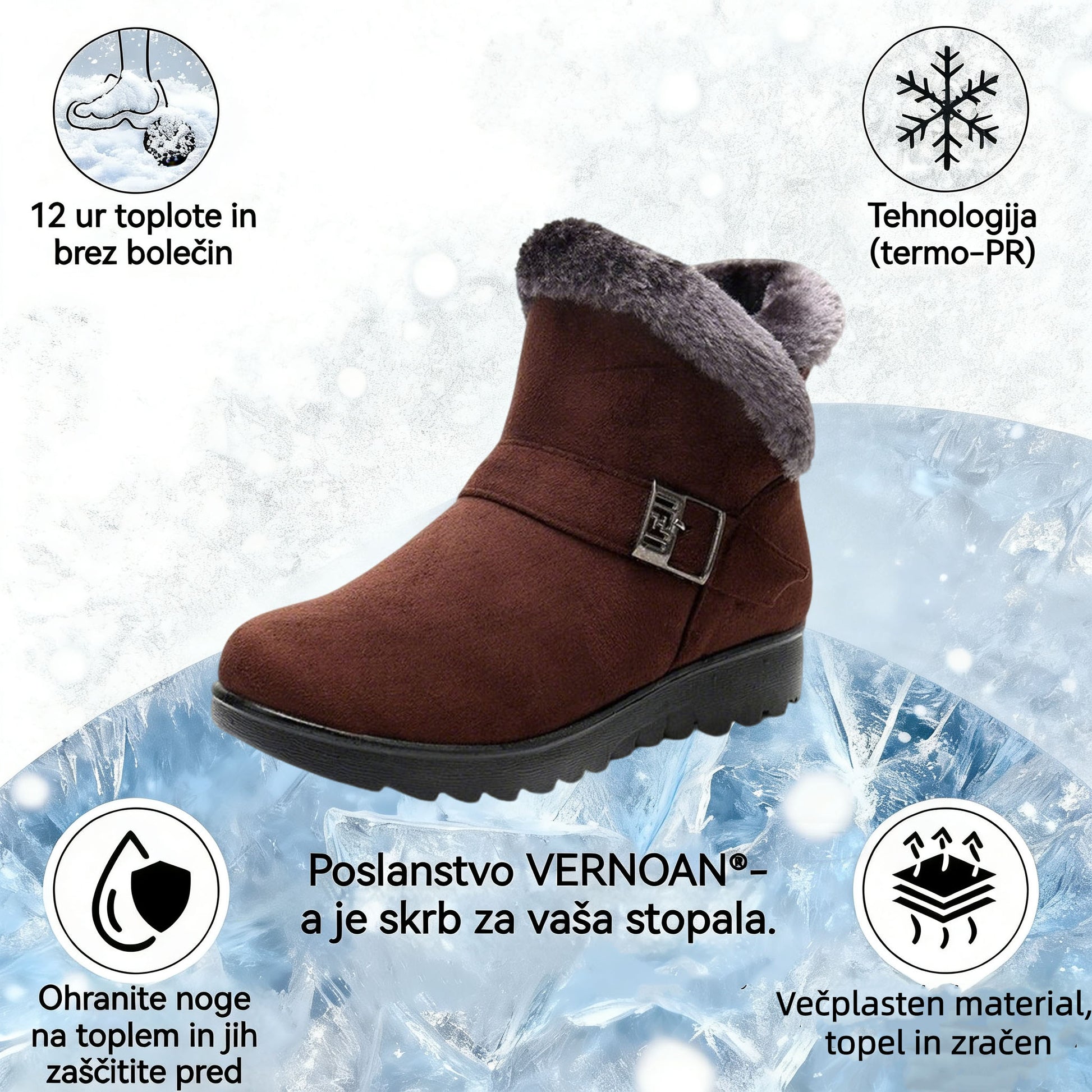 VERNOAN® nedrseči in topli zimski škornji | Ergonomsko oblikovani ortopedski čevlji, ki lajšajo bolečine v hrbtu, nogah in sklepih.