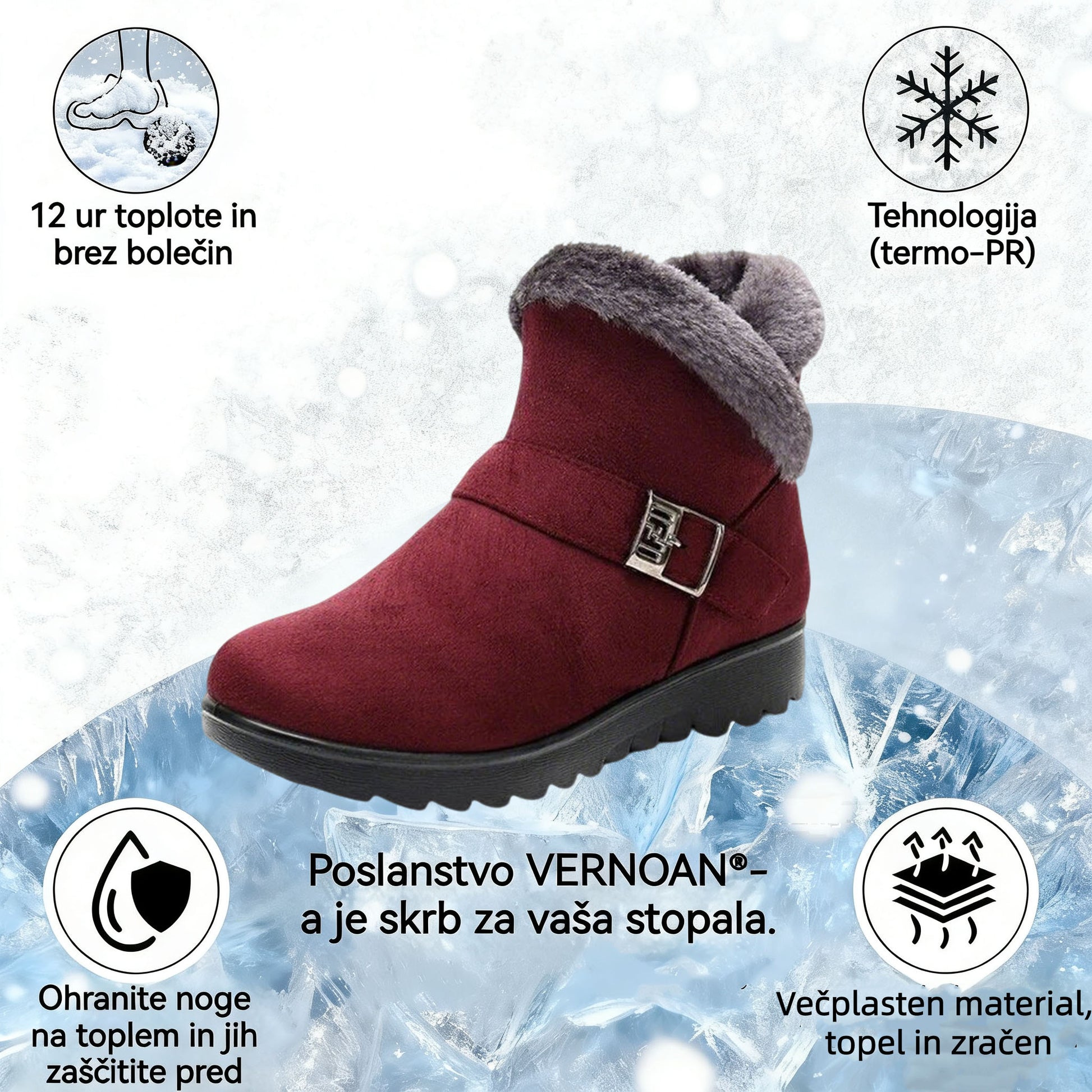 VERNOAN® nedrseči in topli zimski škornji | Ergonomsko oblikovani ortopedski čevlji, ki lajšajo bolečine v hrbtu, nogah in sklepih.