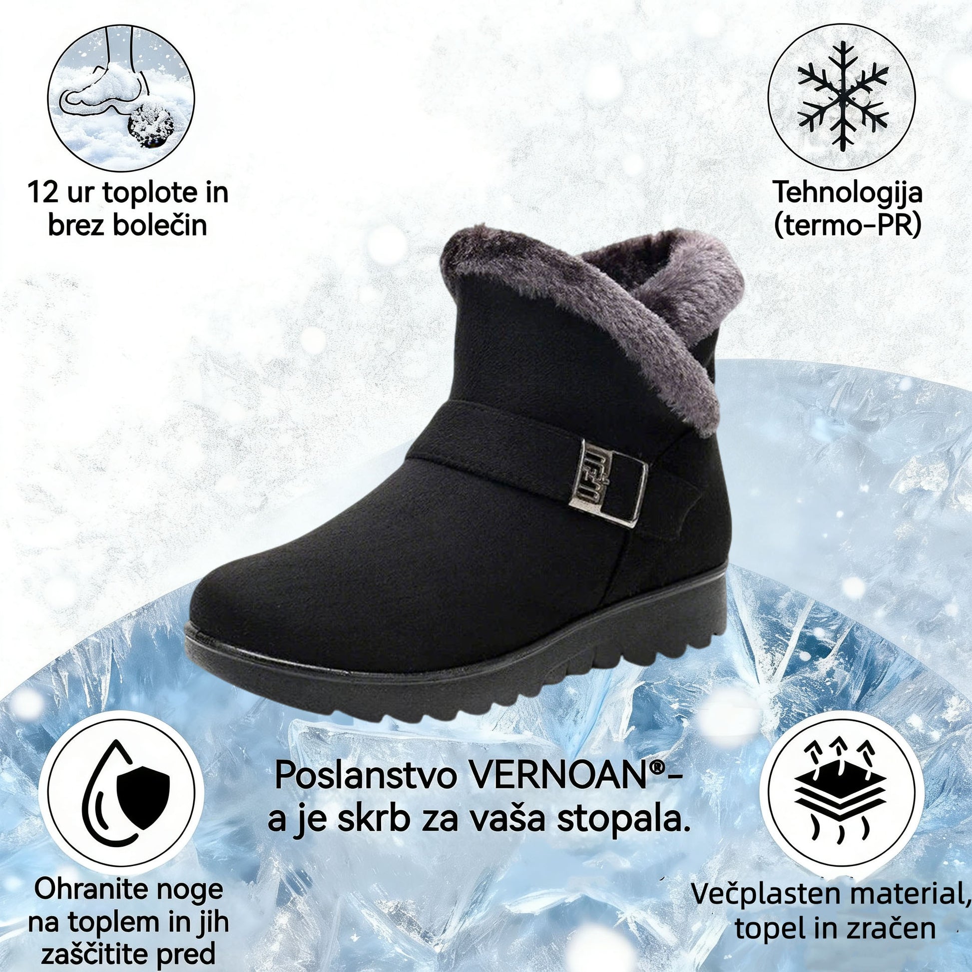 VERNOAN® nedrseči in topli zimski škornji | Ergonomsko oblikovani ortopedski čevlji, ki lajšajo bolečine v hrbtu, nogah in sklepih.