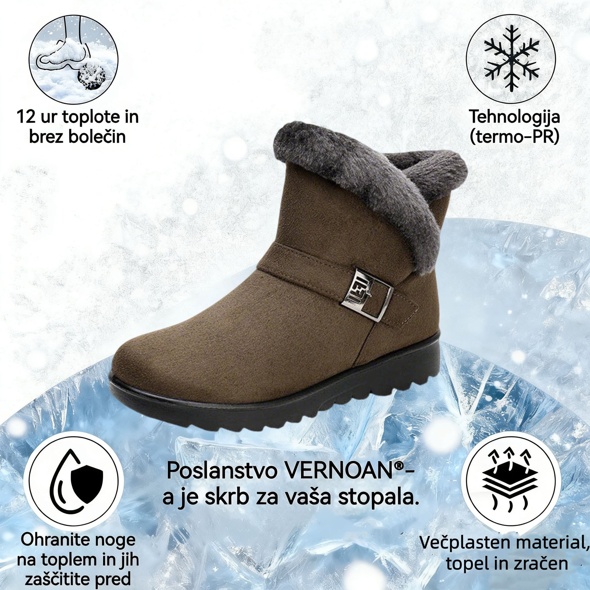 VERNOAN® nedrseči in topli zimski škornji | Ergonomsko oblikovani ortopedski čevlji, ki lajšajo bolečine v hrbtu, nogah in sklepih.