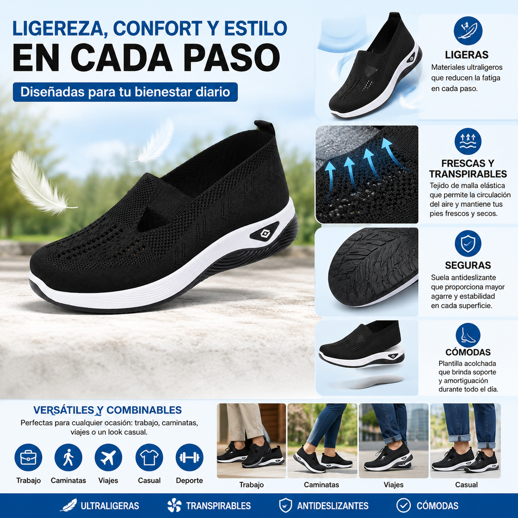 🔥 Zapatos ortopédicos de verano para mujer | Diseño ergonómico, soporte para el arco del pie, comodidad durante todo el día | Antideslizantes y transpirables ✅