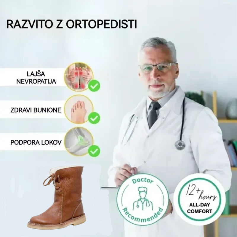 VERNOAN® nedrseči in topli zimski škornji | Ergonomsko oblikovani ortopedski čevlji, ki lajšajo bolečine v hrbtu, nogah in sklepih.