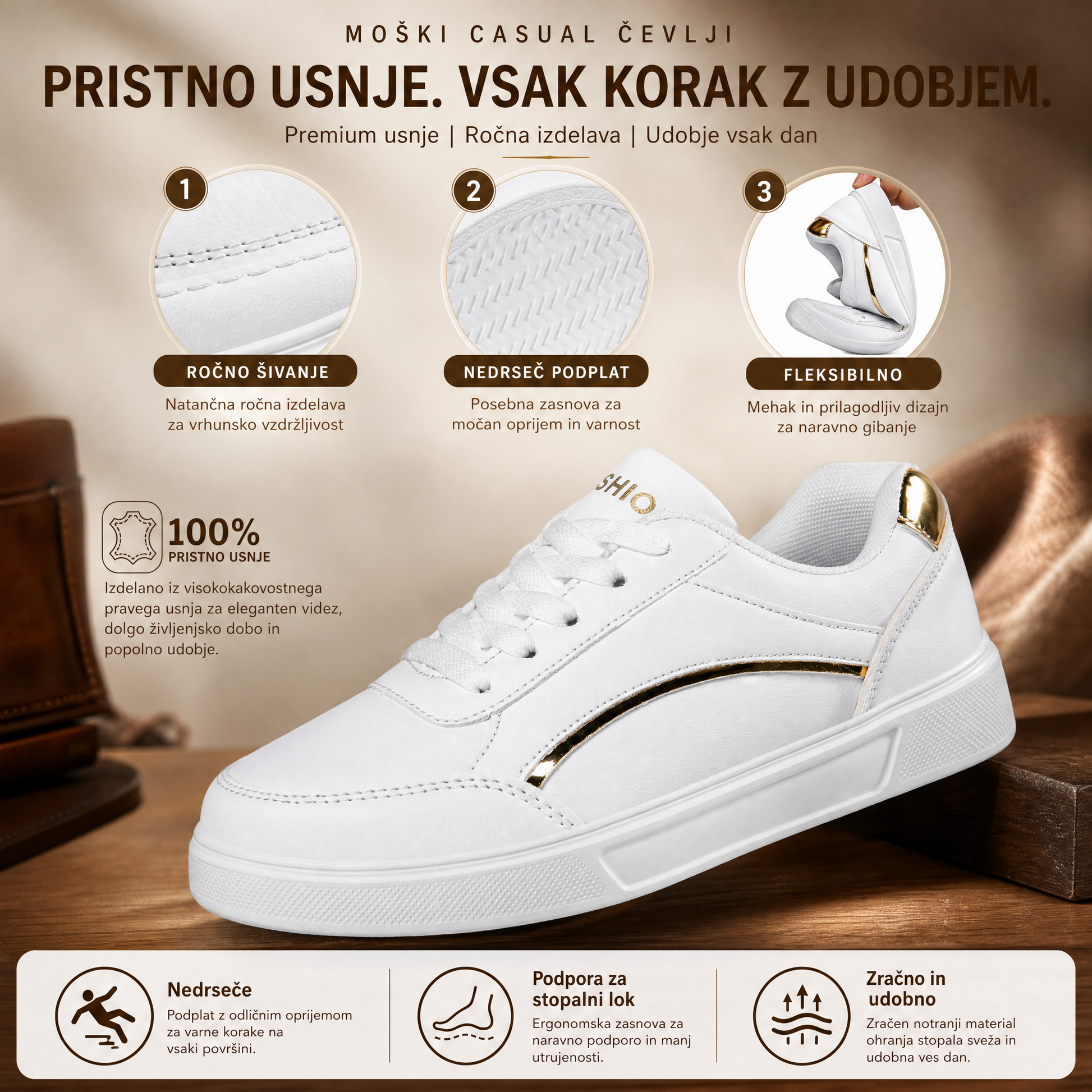 🎁Poslední den s 50% slevou! | Prémiové ergonomické boty z pravé kůže 👞 Protiskluzové a voděodolné ✅ Podpora klenby, unisex