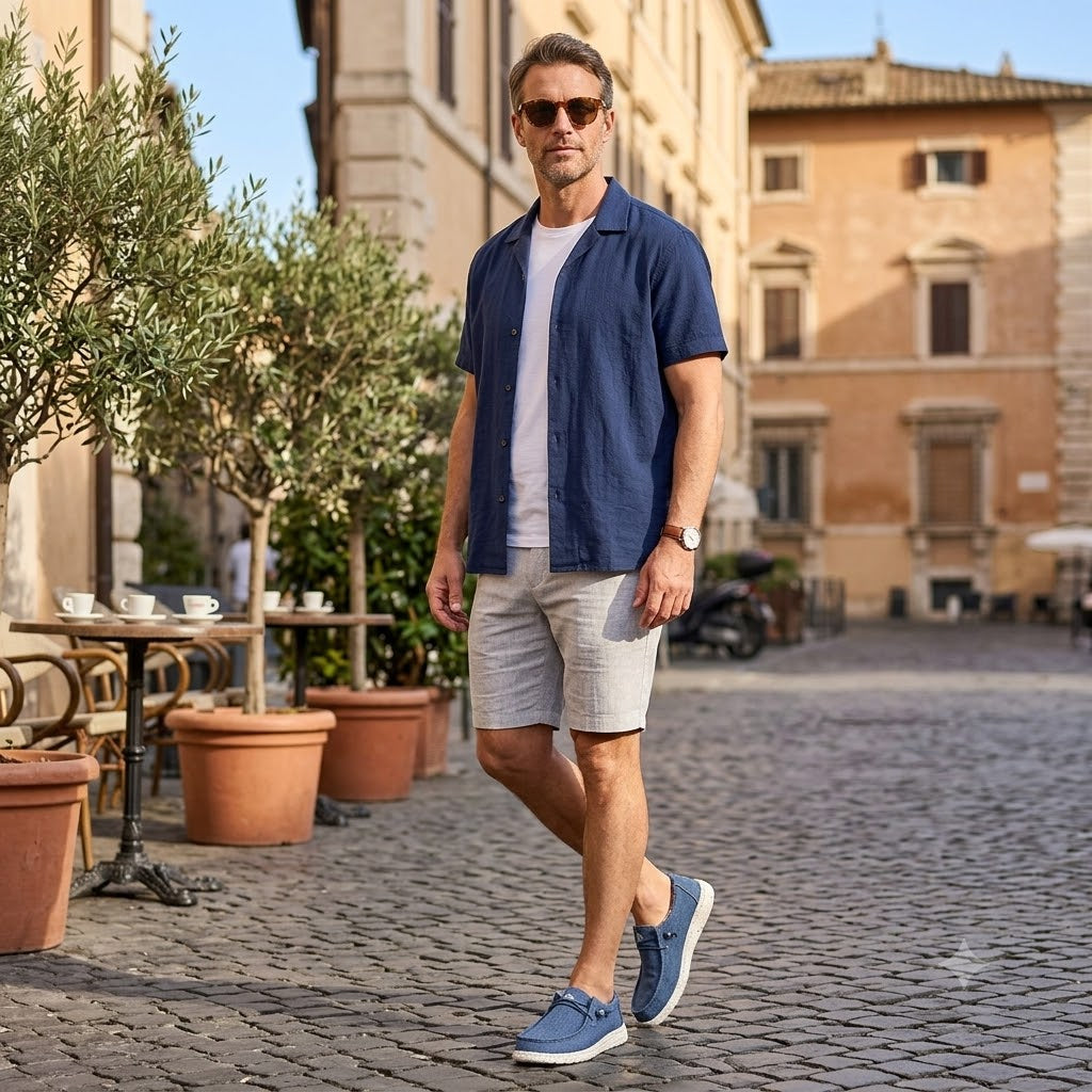 🎉 Omejena časovna ponudba! 👞 Moški poletni casual čevlji | Izjemno lahki in zračni ✅ Enostavno obuvanje ✅ Mehak nedrseč podplat 🚶 Podpora stopalnemu loku za udobno hojo ves dan