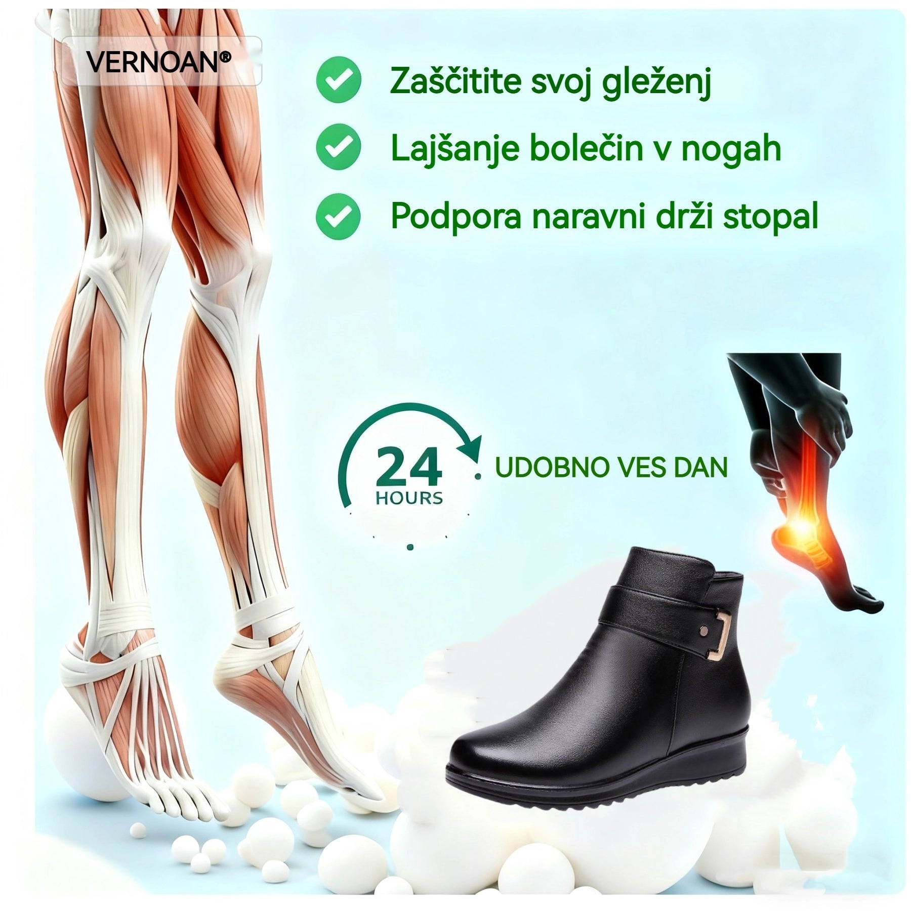 🔥Časovno omejena ponudba danes: 70 % popust! ⏰- Zimski topli usnjeni škornji VERNOAN®. 👍Ortopedska obutev, zasnovana posebej za ženske. Podpora za stopalni lok za lažjo hojo.