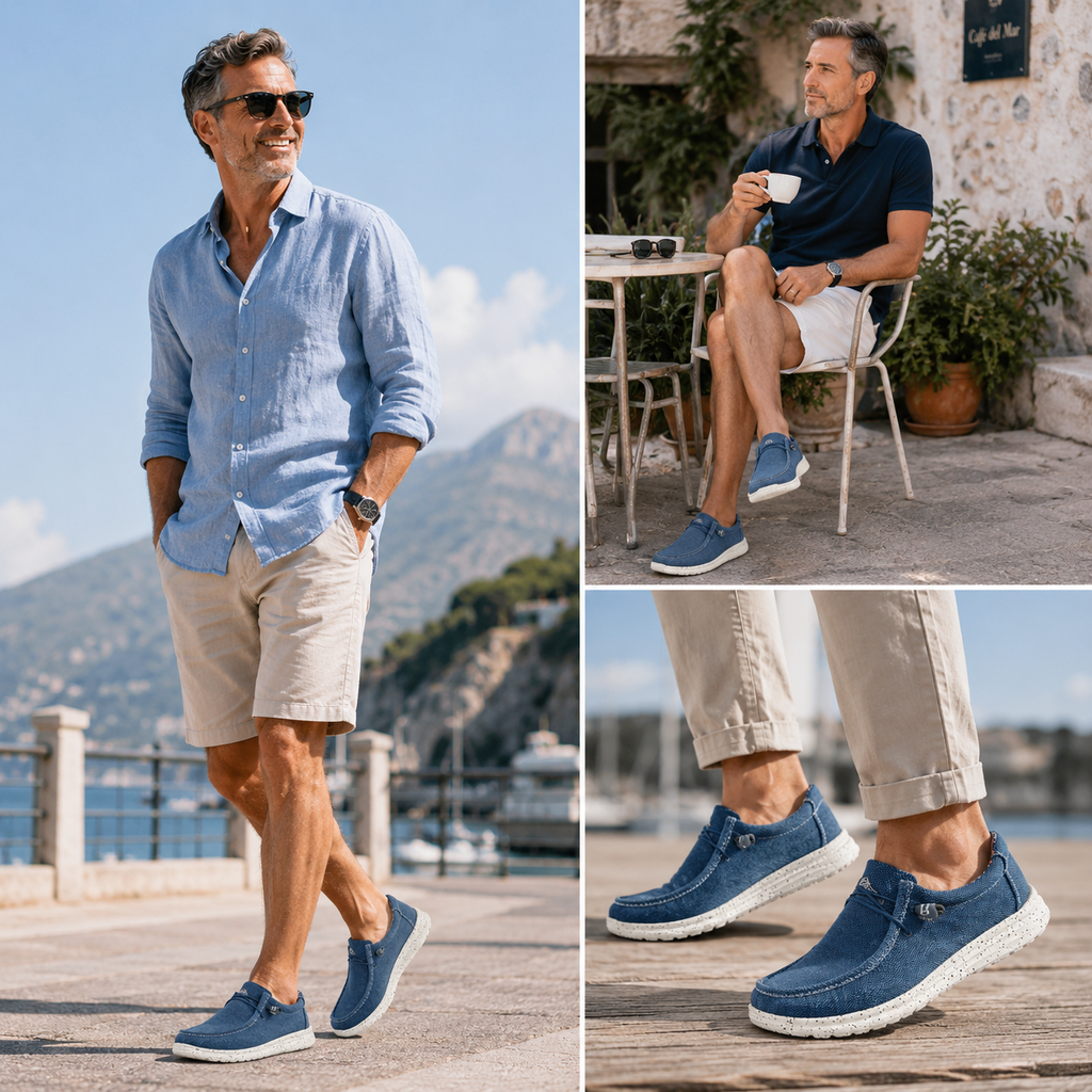 🎉 Omejena časovna ponudba! 👞 Moški poletni casual čevlji | Izjemno lahki in zračni ✅ Enostavno obuvanje ✅ Mehak nedrseč podplat 🚶 Podpora stopalnemu loku za udobno hojo ves dan