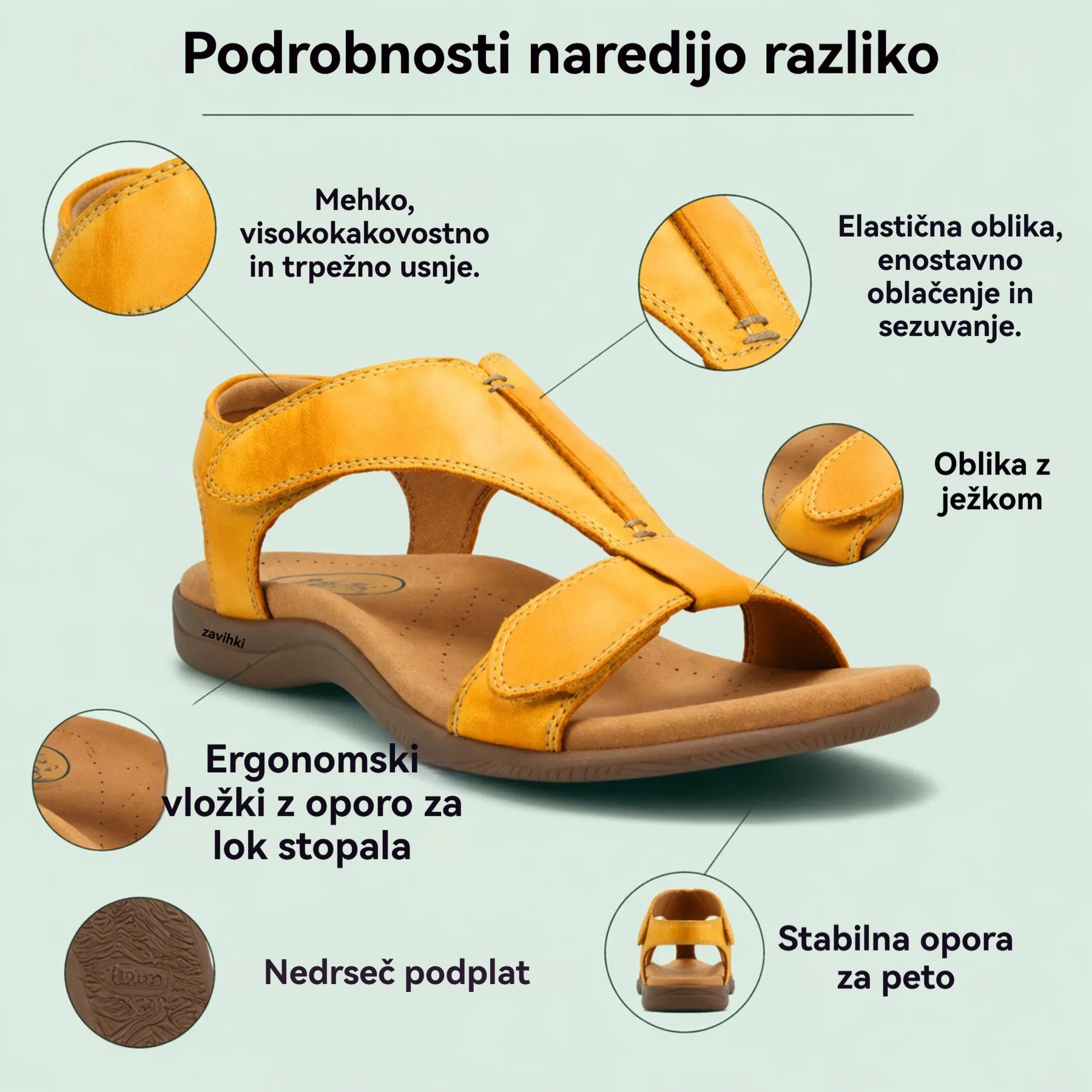 【🎁Zadnji dan po polovični ceni! Ne zamudite!】Ortopedski in udarno blažilni sandali z ergonomsko zasnovo za udobnejšo hojo👞