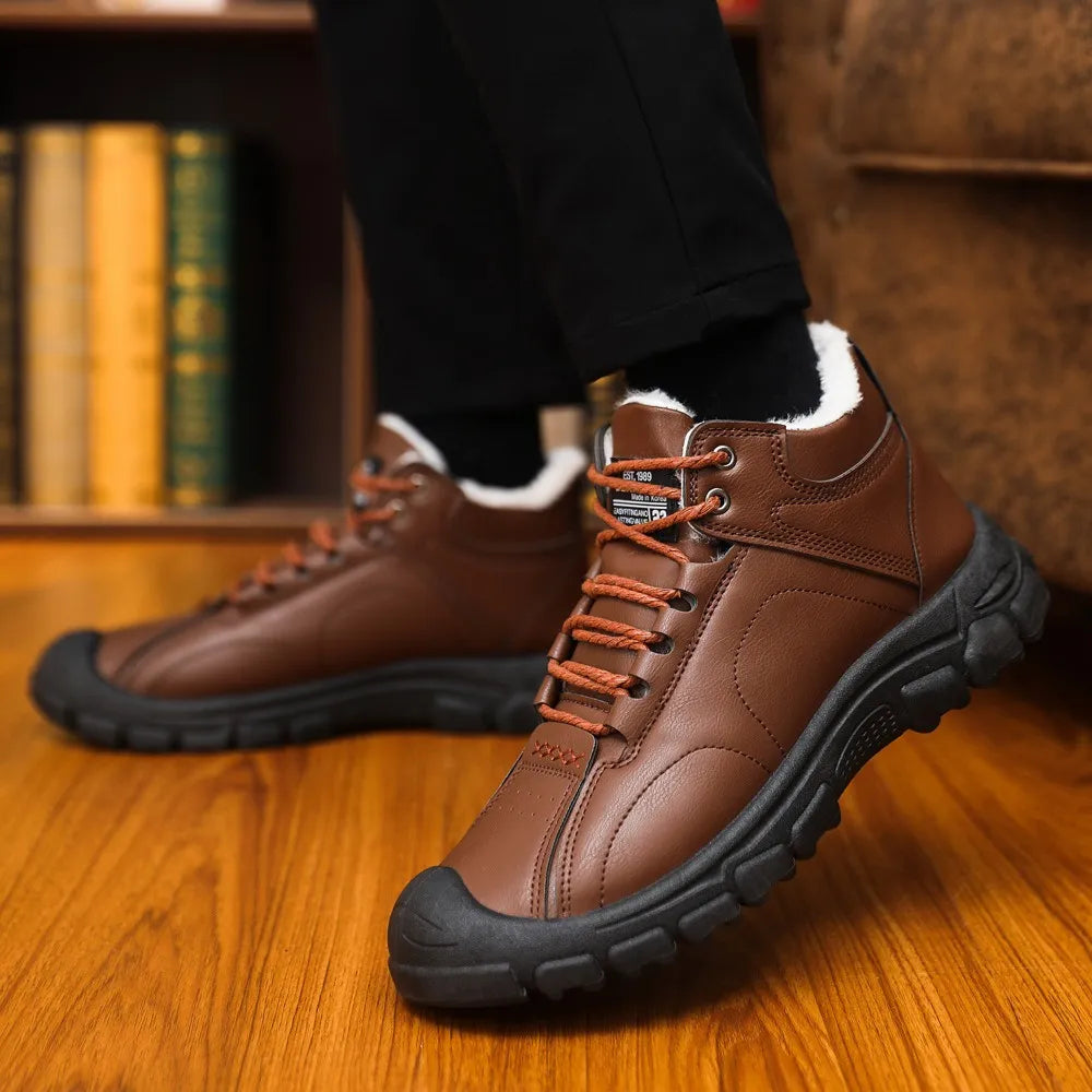 (🔥Dnes sleva 50 % – nenechte si to ujít) ⏰- Měkké a pohodlné vlněné boty z ortopedické kůže (podpora klenby – usnadňuje chůzi)