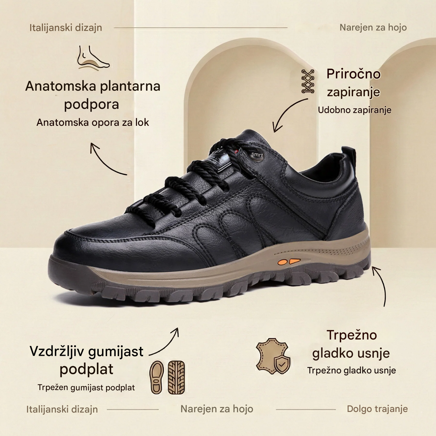 Scarpe ortopediche Linokyr® | Realizzate in vera pelle, morbide e comode per un comfort immediato.